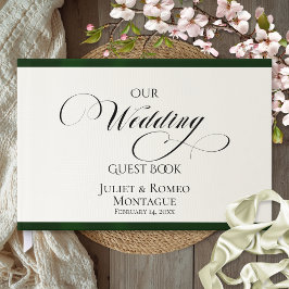 Libro De Visitas Montañas de Acuarela Nuestras Bodas Marfil/Esmeral