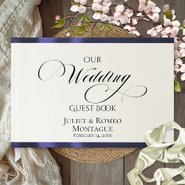 Libro De Visitas Montañas de Acuarela Nuestro Casamiento Marfil/Azu