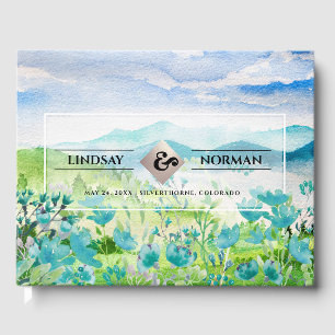 Libro De Visitas Montañas de primavera Boda de flores silvestres