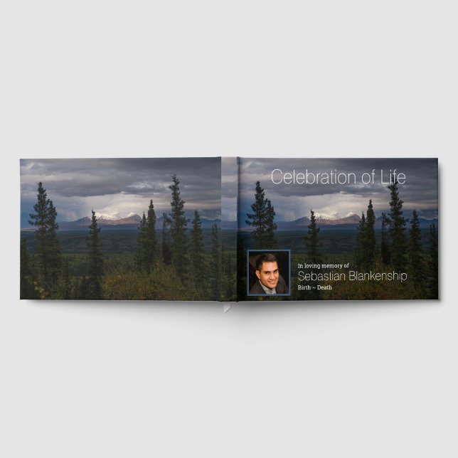 Libro De Visitas Montañas Iluminadas Alaska Foto Personalizada   (Lleno)