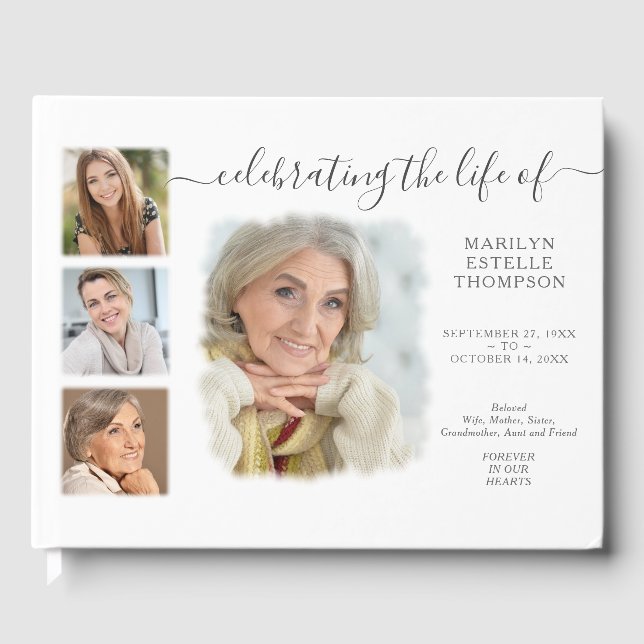 Libro De Visitas Monumento al Collage de fotos mínimo moderno (Anverso)