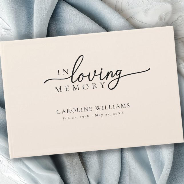 Libro De Visitas Monumento conmemorativo, nombre, cita ("In Loving Memory" Memorial, Name, Quote " celebration of life, white funeral guest book.)