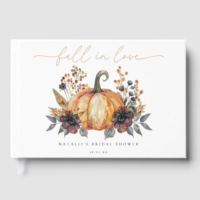Libro De Visitas Moody Fall Floral Bridal Shower (Anverso)