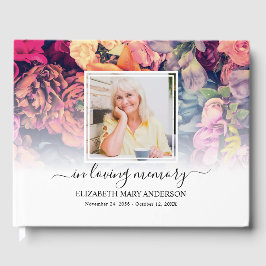 Libro De Visitas Moody Floral Fotografía Simpatía Funeral Acuarela