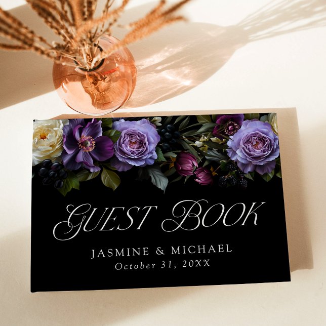 Libro De Visitas Moody Gothic Floral Boda (Subido por el creador)