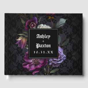 Libro De Visitas Moody Gotho Morado Floral Bouquet en el encaje neg