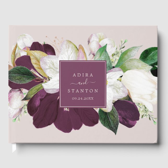 Libro De Visitas Moody Purple Blogs | Boda de Rubor y Berry (Anverso)