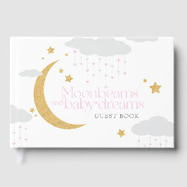 Libro De Visitas Moonbeams and baby dreams pink baby shower