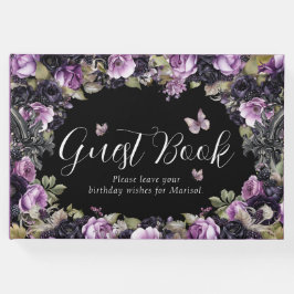 Libro De Visitas Morado gótico y Moody Quinceañera negro
