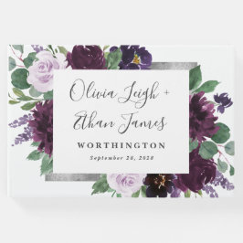 Libro De Visitas Morado Gris Plata Agua Peony Fall Wedding