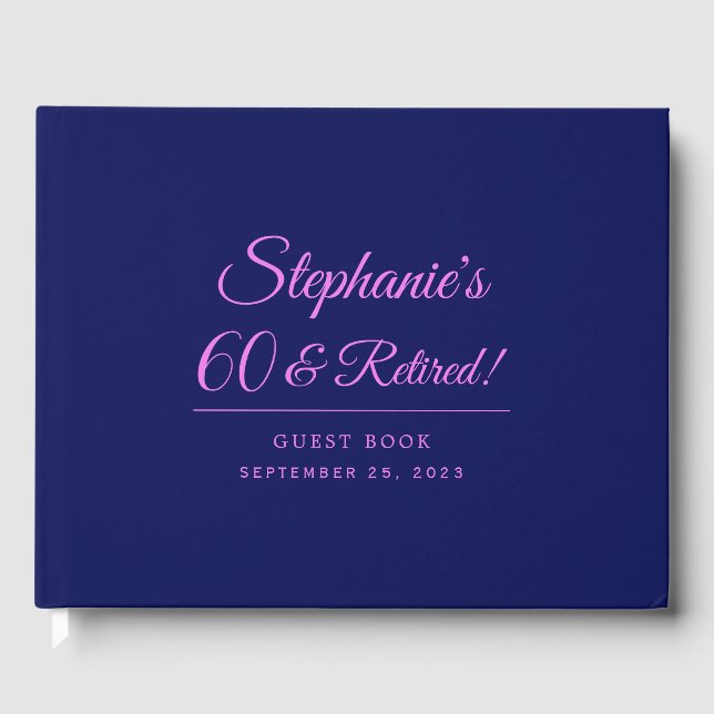 Libro De Visitas Morado oscuro 60 y retiro jubilado (Anverso)