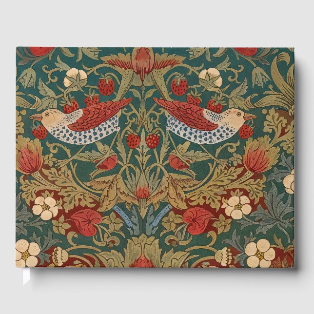 Libro De Visitas Morris - Ladrón de fresa #2 Patrón floral (Anverso)