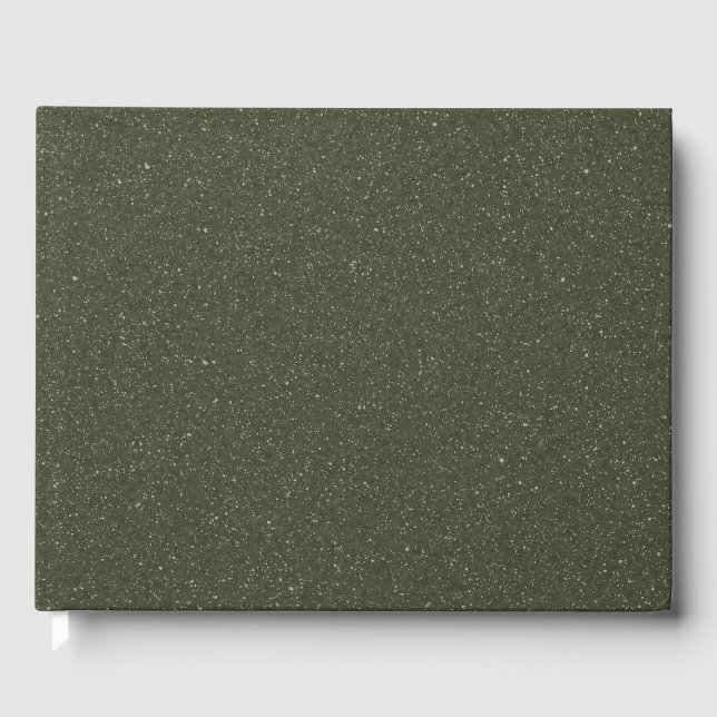 Libro De Visitas Moss Green Textured Personalizado Guest Book (Anverso)