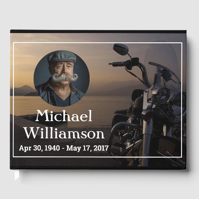 Libro De Visitas Motocicleta cerca de la celebración de la foto acu (Anverso)