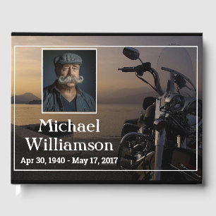 Libro De Visitas Motocicleta cerca de la celebración de la vida con
