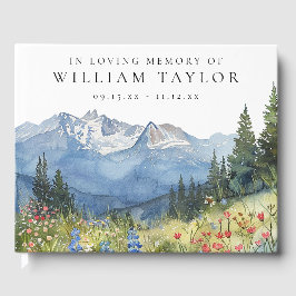Libro De Visitas Mountain Floral In Loving Memory Funeral