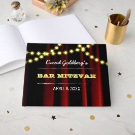 Libro De Visitas Movie Lights Yellow Bar Mitzvah Guest Book