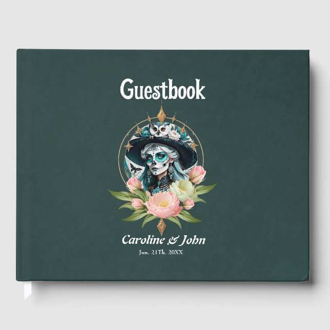 Libro De Visitas Mujer asombrosa con un impresionante maquillaje de (Anverso)