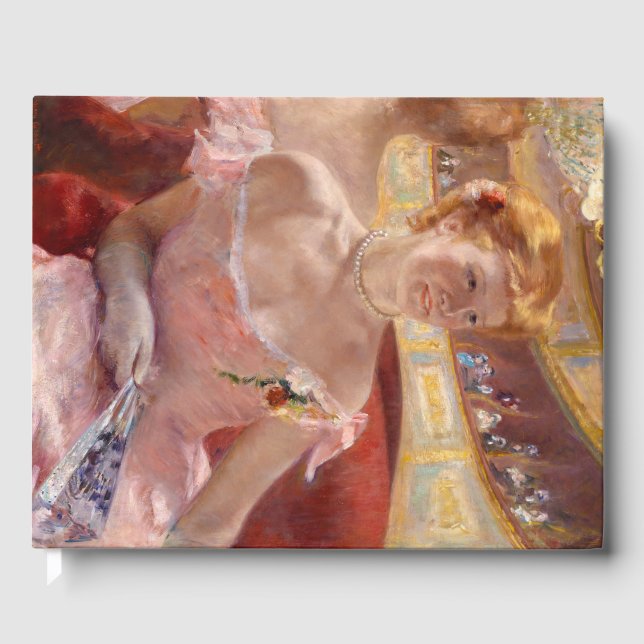 Libro De Visitas Mujer norteamericana con collar de perla y vestido (Anverso)