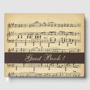 Libro De Visitas Música Marrón Antiguo Ver Actualizado