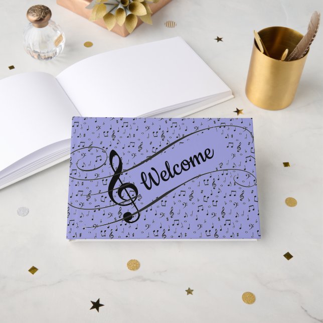 Libro De Visitas Música Negra personalizada (Anverso Abierto)