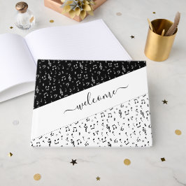 Libro De Visitas Música personalizada en blanco y negro