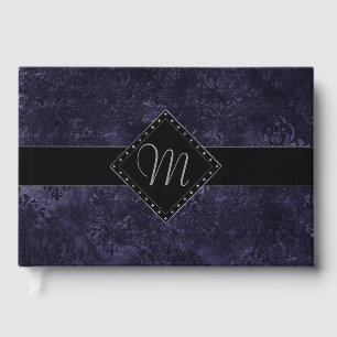 Libro De Visitas Mystic-Topaz Ombre Monograma rosa morado azul