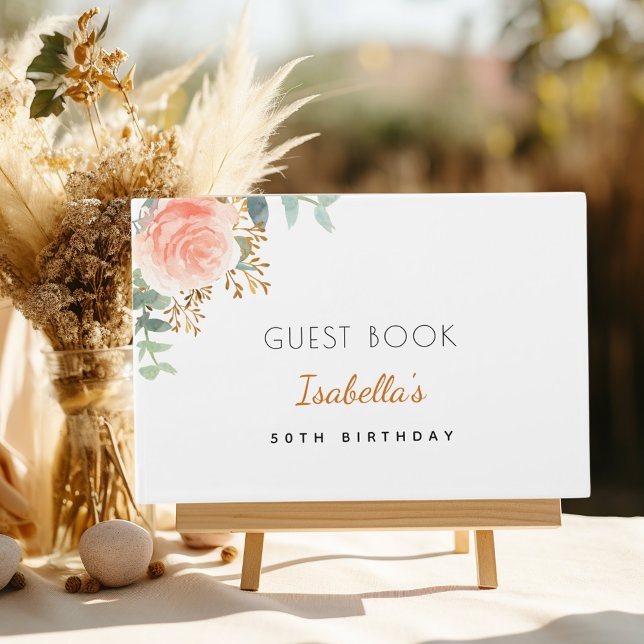 Libro De Visitas Nacimiento rosa oro rubor eucalipto rosa (Subido por el creador)