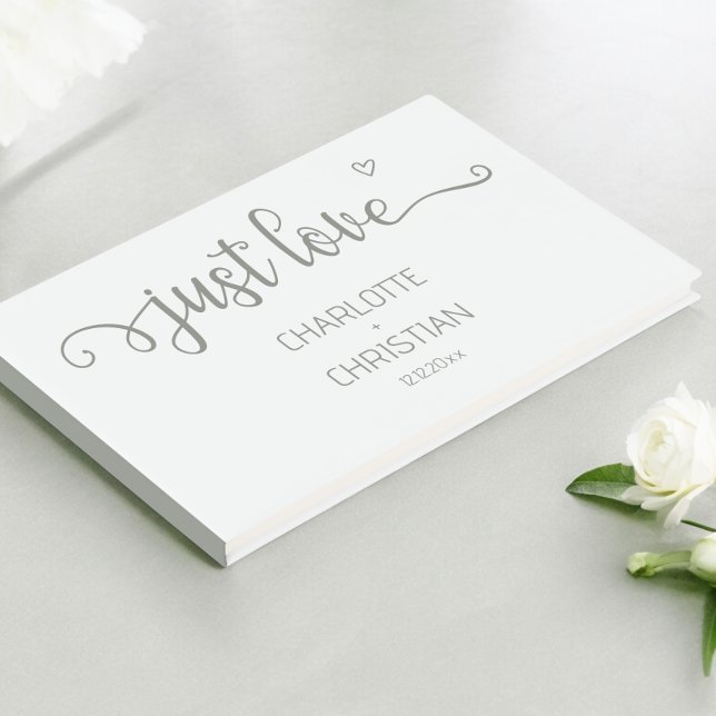 Libro De Visitas Nada Fancy Just Love (Nothing Fancy Just Love Guest Book from Ricaso. in sage green and white )