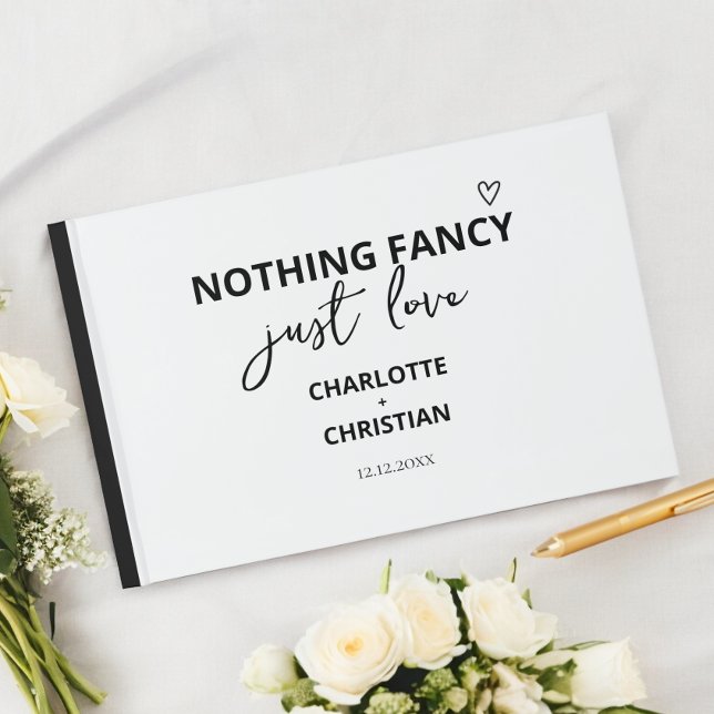 Libro De Visitas Nada Fancy Just Love (Nothing Fancy Just Love Wedding Guest Book from Ricaso. A simple modern design for the trendy couple)