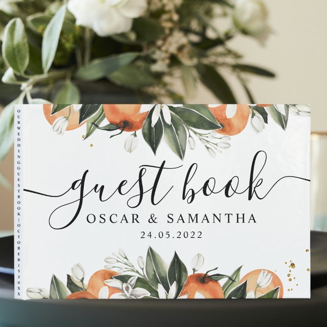 Libro De Visitas Naranja acuático moderno y deja belleza (Subido por el creador)
