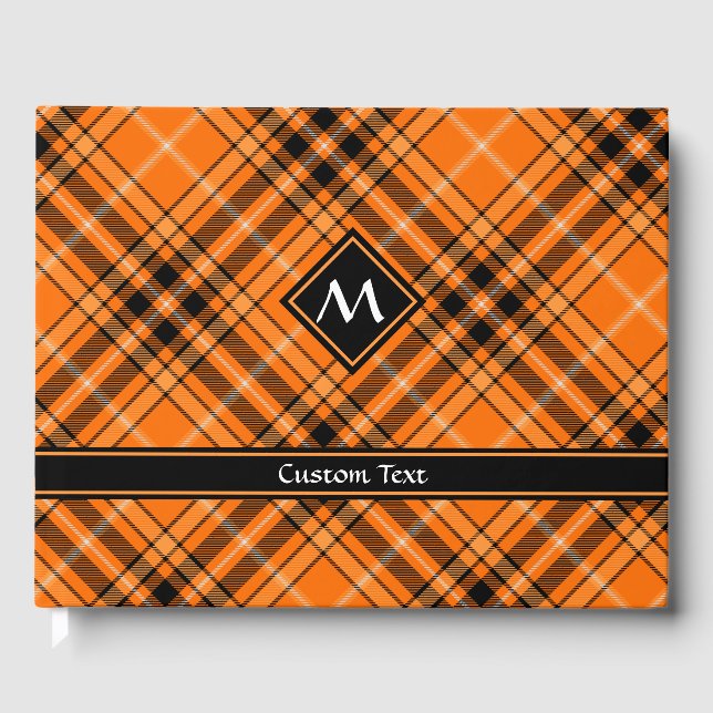 Libro De Visitas Naranja de Halloween Tartan (Anverso)