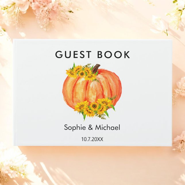 Libro De Visitas Naranja de la boda otoño Calabaza girasol (Subido por el creador)