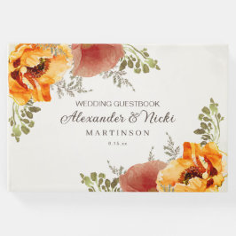 Libro De Visitas Naranja quemado Boda de otoño de otoño