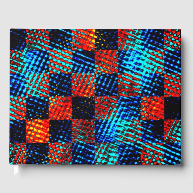 Libro De Visitas Naranja raspado casi rojo, azul y falso sucio (Anverso)