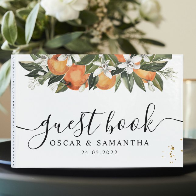 Libro De Visitas Naranja y acuarela modernas (Subido por el creador)