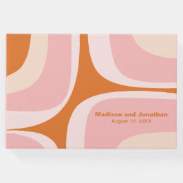 Libro De Visitas Naranja y rosa de grosella retro moderna de mediad