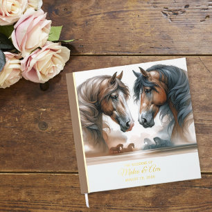 Libro De Visitas Naturaleza Hermoso Boda de Caballos Marrones