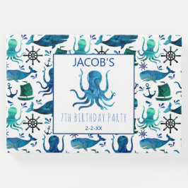 Libro De Visitas Náutica bajo el agua del mar Octopus