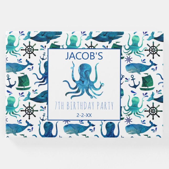 Libro De Visitas Náutica bajo el agua del mar Octopus (Anverso)