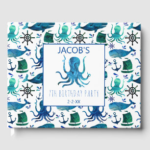 Libro De Visitas Náutica bajo el agua del mar Octopus