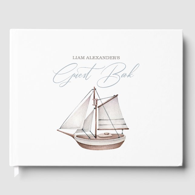 Libro De Visitas Nautical Baby Shower Sailor (Anverso)