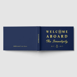 Libro De Visitas Nautical Welcome Aboard Add Name Boat