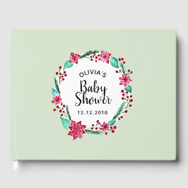 Libro De Visitas Navidades cortos Baby Shower Flor Wreath