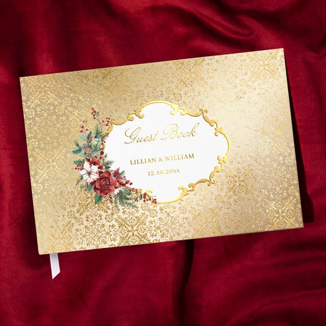 Libro De Visitas Navidades de Opulencia Dorada Boda Floral (Subido por el creador)