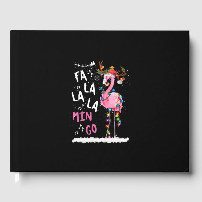 Libro De Visitas Navidades - Fa-La-Mingo Flamingo Con Navidades (Anverso)