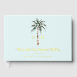 Libro De Visitas Navidades Palm Tree | Monograma de boda de playa