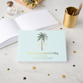 Libro De Visitas Navidades Palm Tree | Monograma de boda de playa