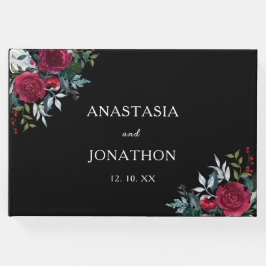 Libro De Visitas Navidades Rosa floral Boda personalizado
