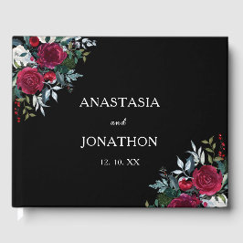 Libro De Visitas Navidades Rosa floral Boda personalizado